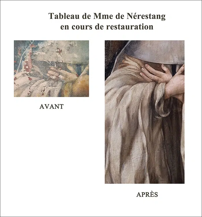 tableau mme de nerestang la benisson-dieu restauration avant apres